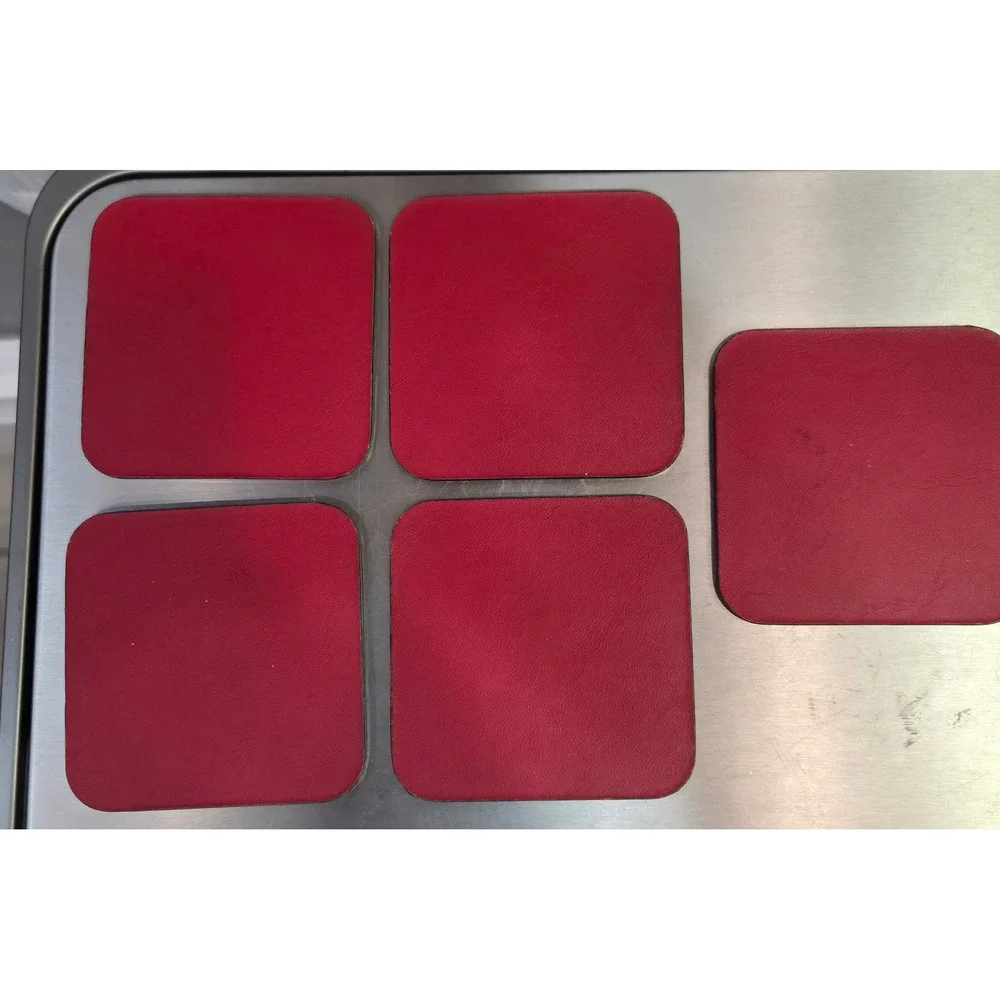 Vintage‎ Rome Italy Architectural Etching Coasters Set of 7 Red Backing Landmark